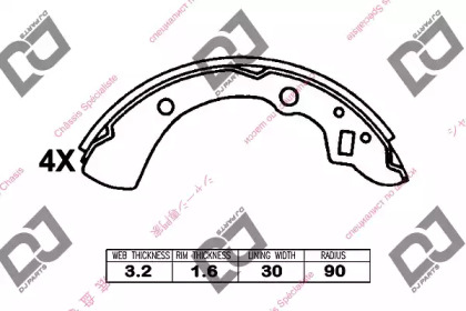 Комлект тормозных накладок DJ PARTS BS1257